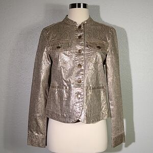 Dana Buchman Metallic Gold‎ Python Print Blazer 2